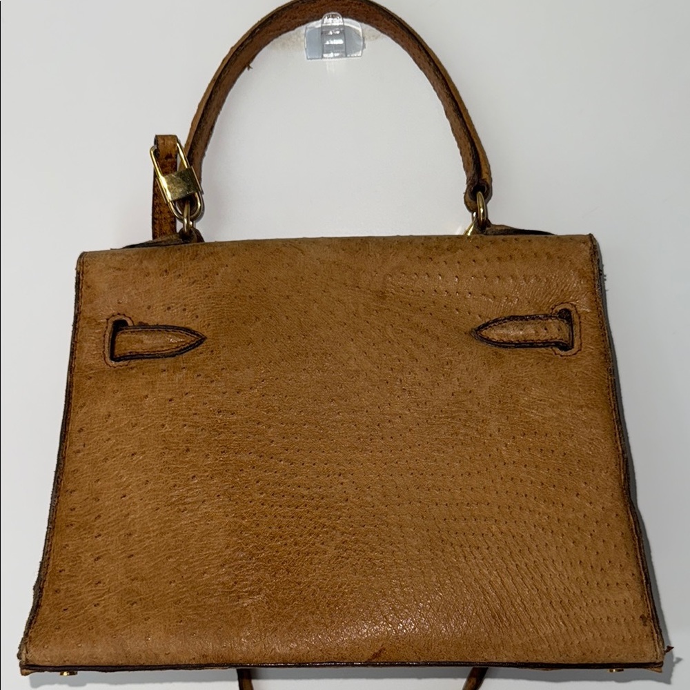 Vintage Pedro Mayorga Ostrich Satchel (like Hermes Kelly Bag or Sac à Dépêches) - Picture 9 of 17
